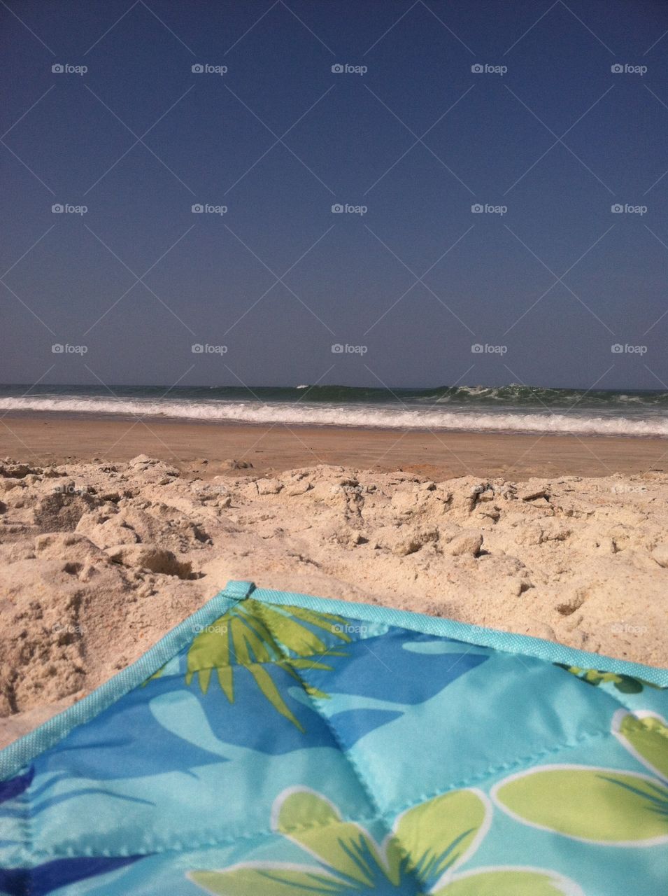 Enjoying the beach. View from my beach blanket