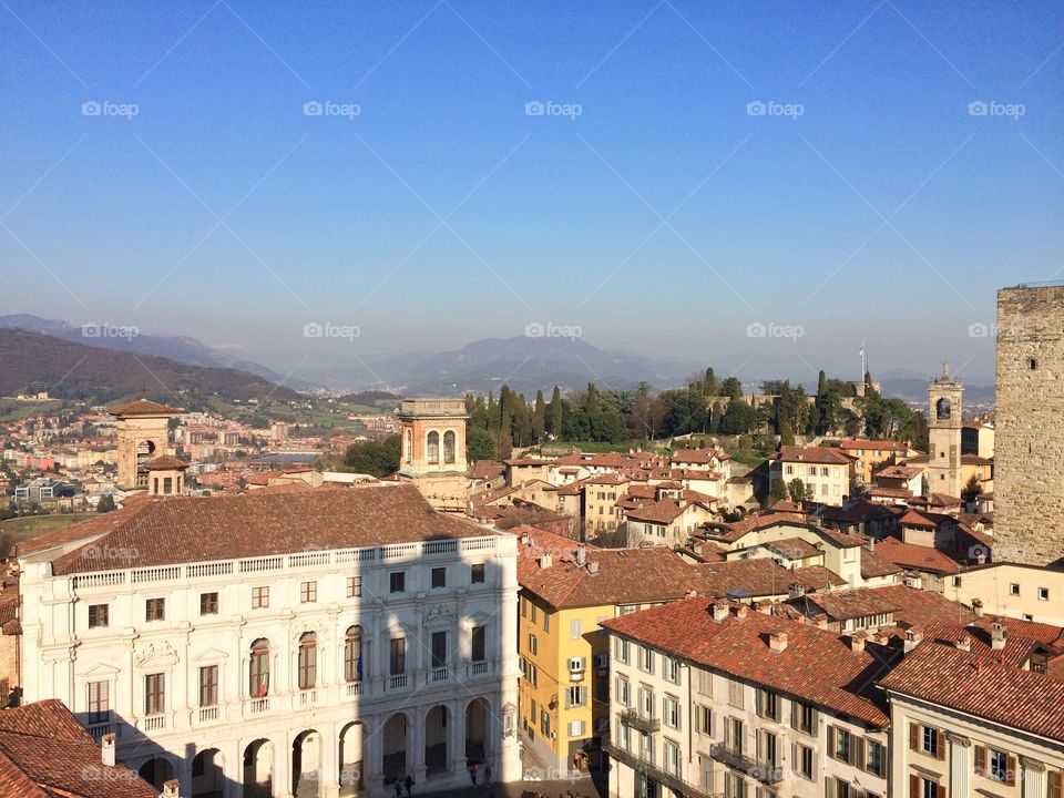 Bergamo, Italy from the clock tower 