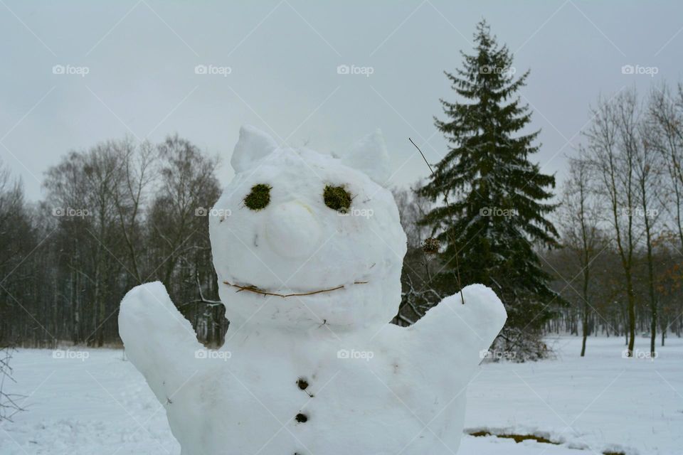 snow cat christmas