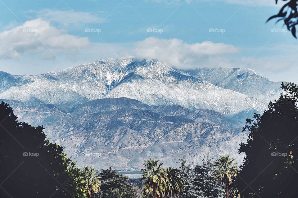 View of snowcapped mountains