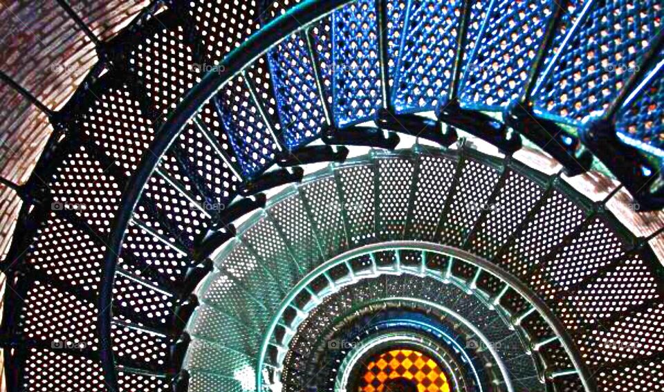 Lighthouse inner spiral staircase.