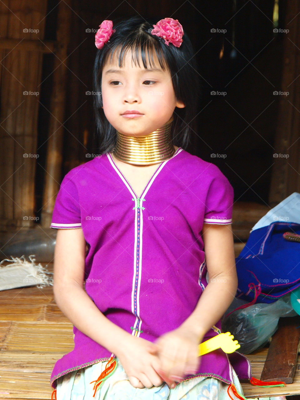 Small child from the long neck tribe