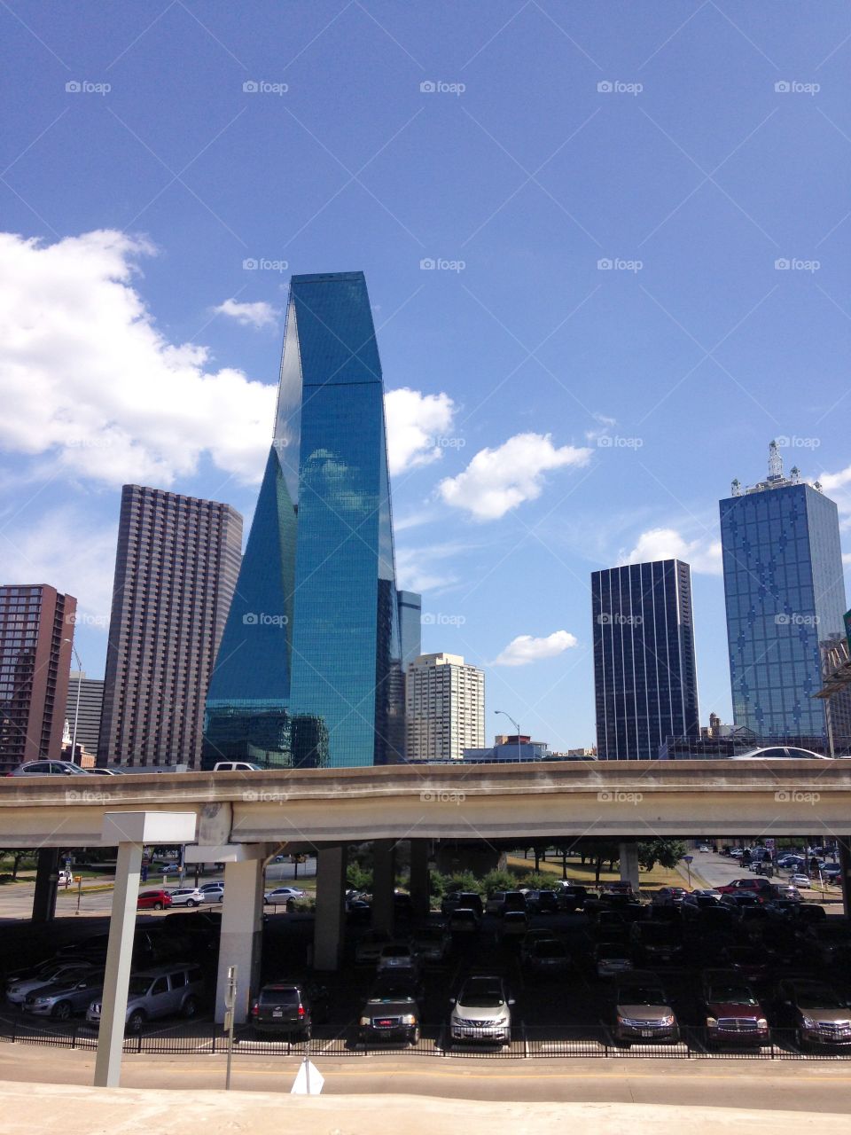 Sunny City Skyline of  Downtown Dallas