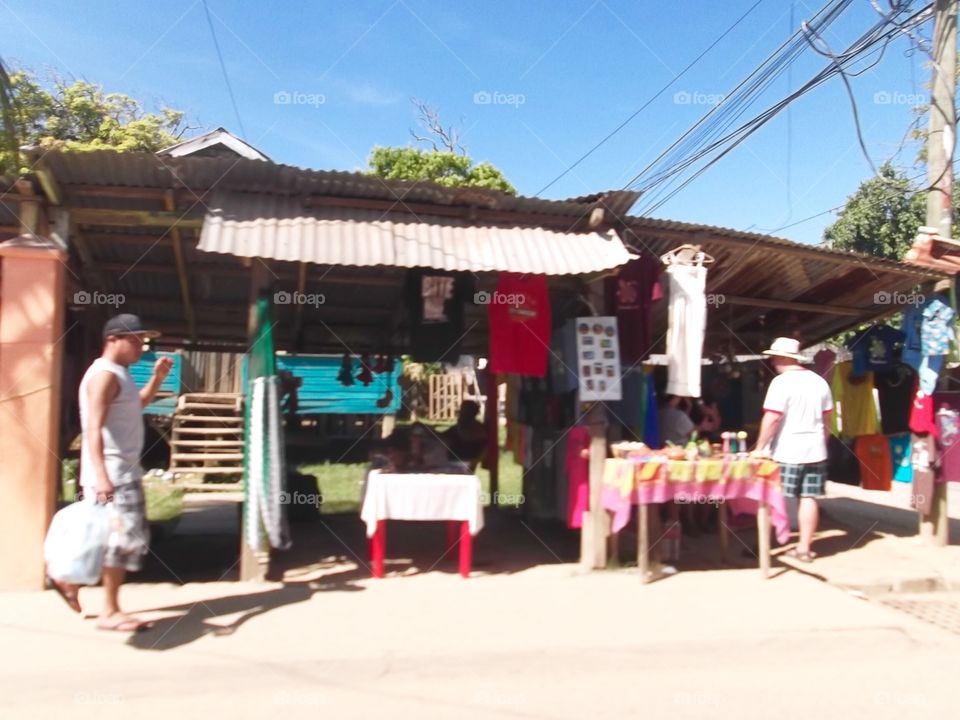 Photo from moving car traveling in Roatan, Honduras