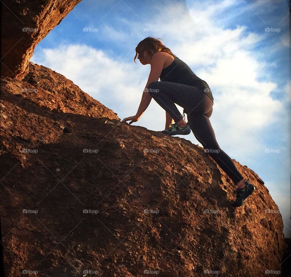 Climber. Female Rock Climber