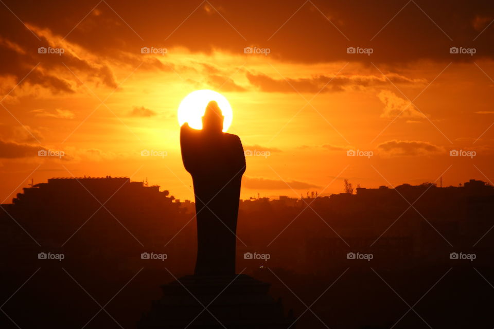 Gautham buddha sunset silhouette