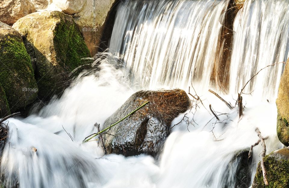 waterfall in the park in Poland