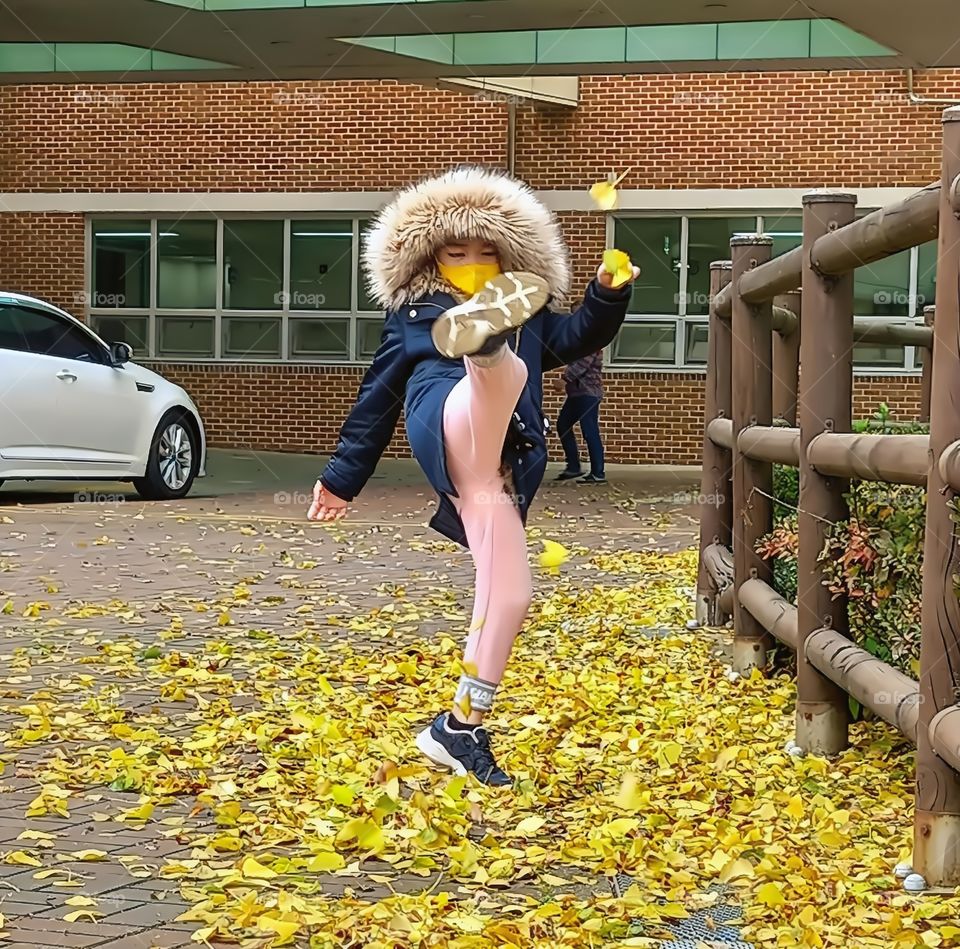 enjoying the lovely weather outside the school campus.