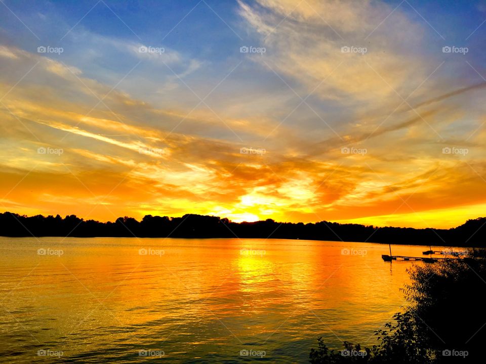 Sunset over the lake