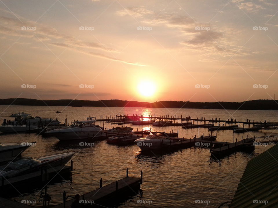 sunset on the lake