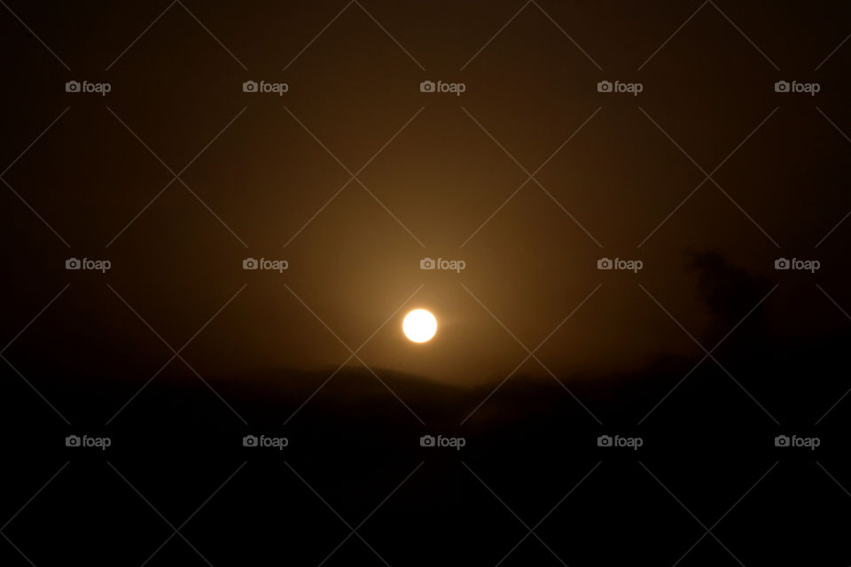 Sunset, No Person, Moon, Sun, Evening