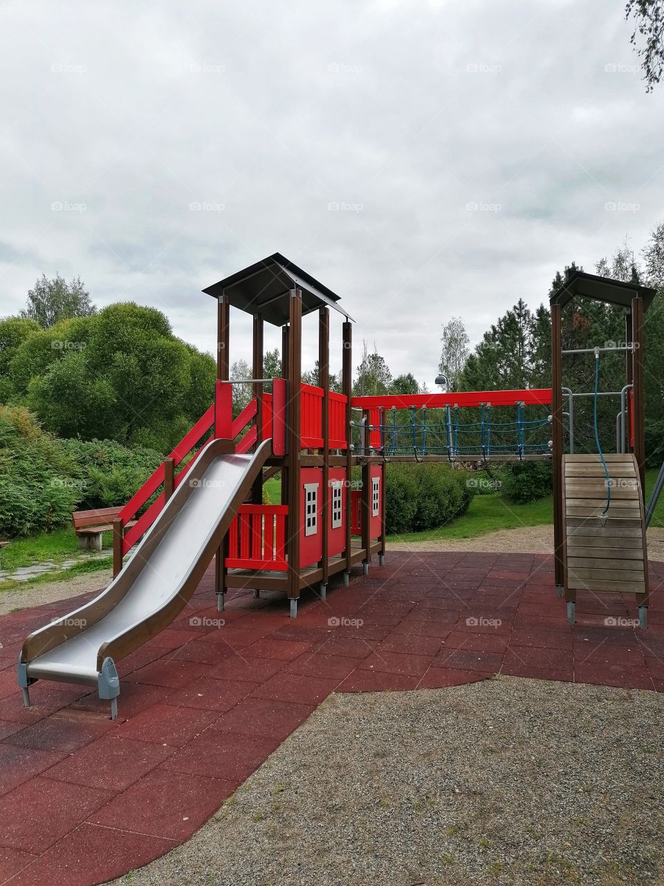 Playgrounds like the picture are really common in Finland. In almost every apartment building area in the yard you will find at least one play area for children.