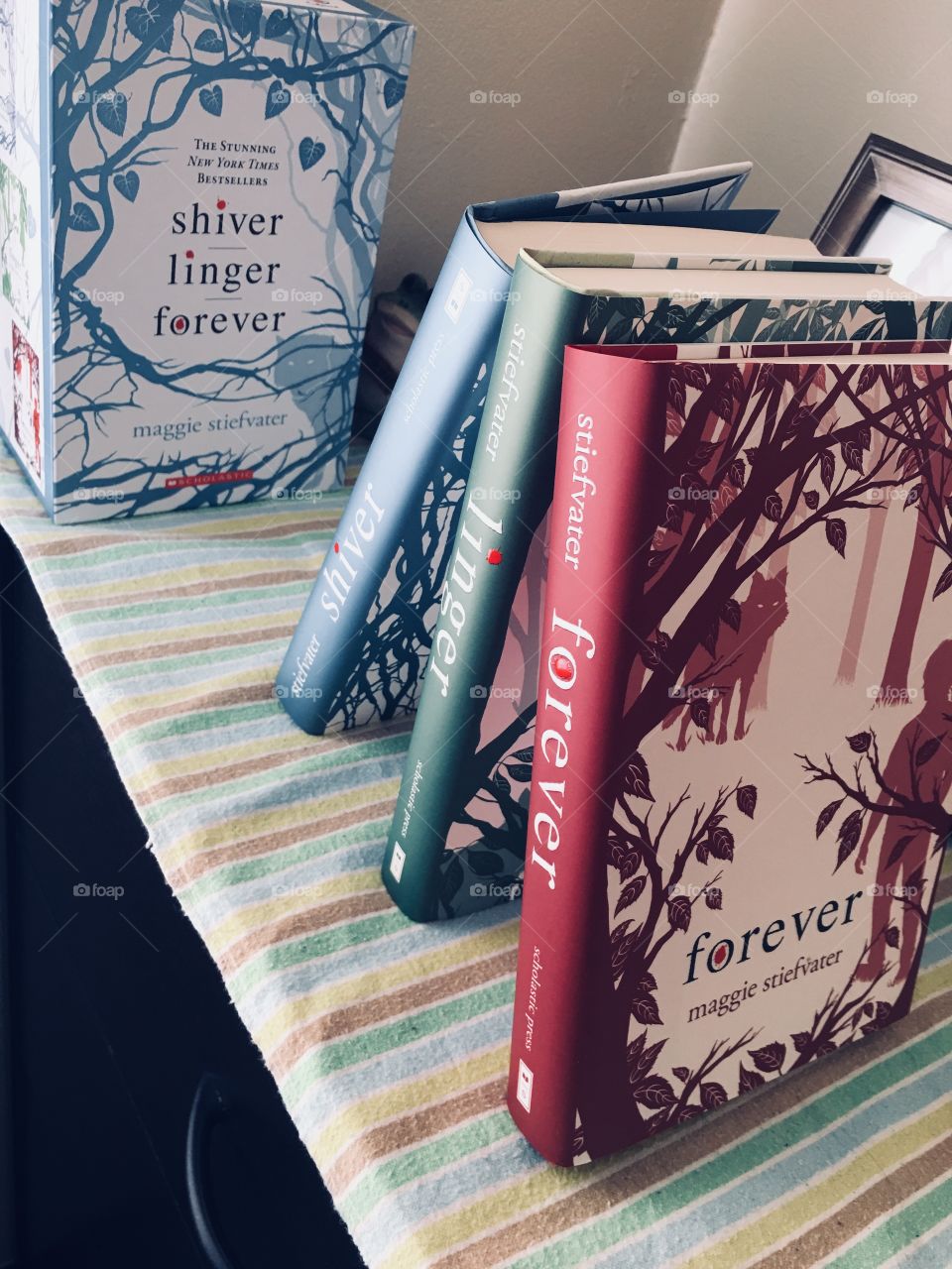 Shiver Trilogy by Maggie Stiefvater. Love the colors and the amazing characters in the books. It’s such an awesome read. 