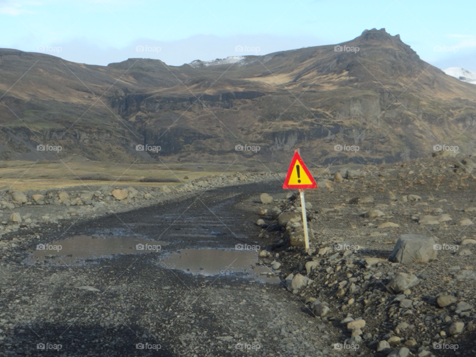 road warning danger iceland by kshapley