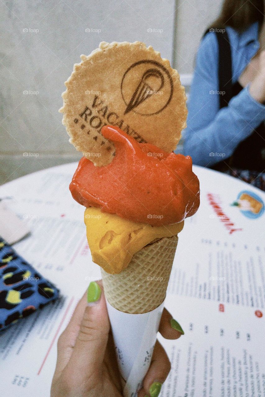 Ice cream with these colors and fravors😊