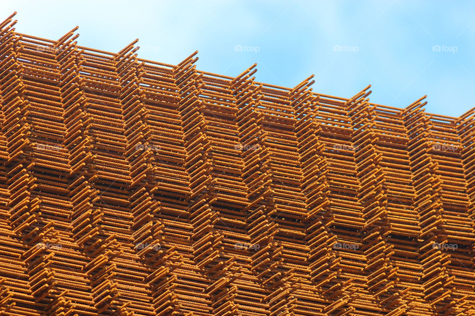 stack of rusty construction mats. pattern. structure