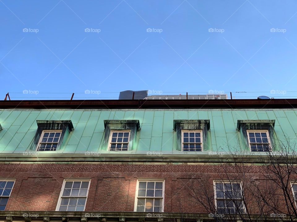 Square windows building exterior 