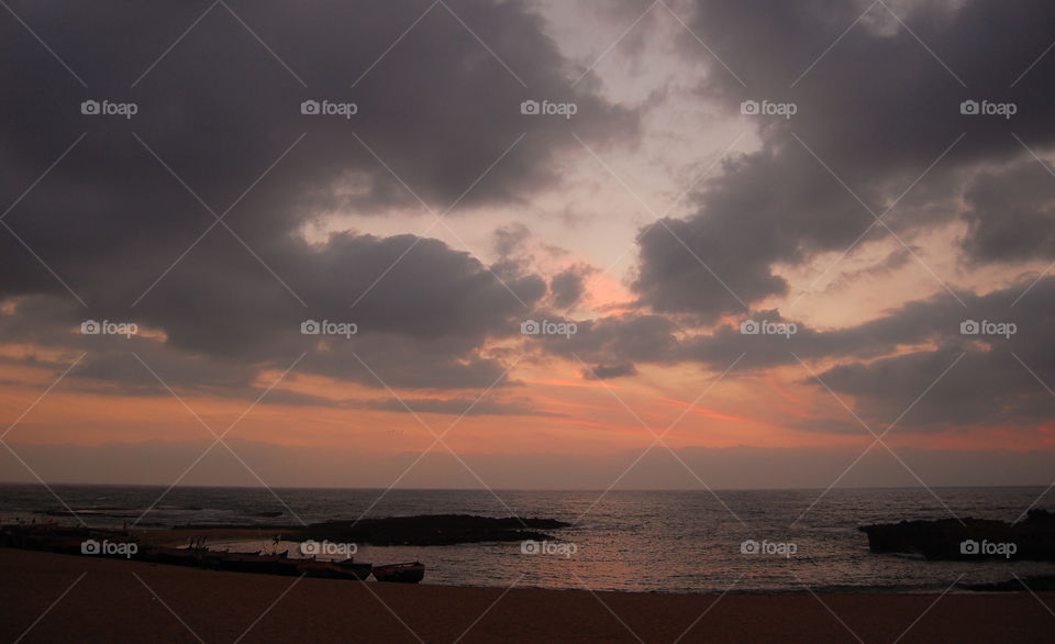 Sunset over the lagoon in Oualidia