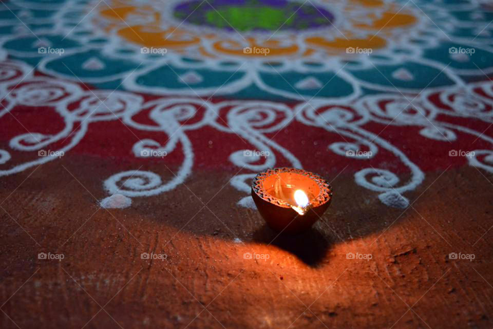 Local Diwali calibration in India- home decoration