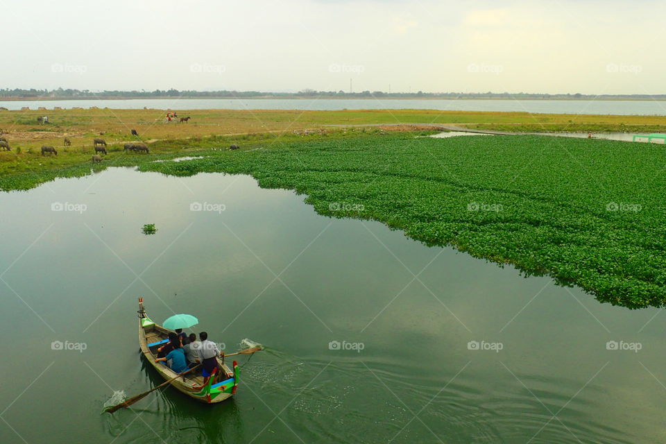 Mandalay sunset bridge Myanmar