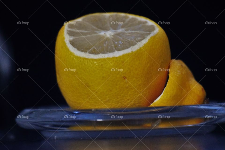 A cut-up juicy lemon