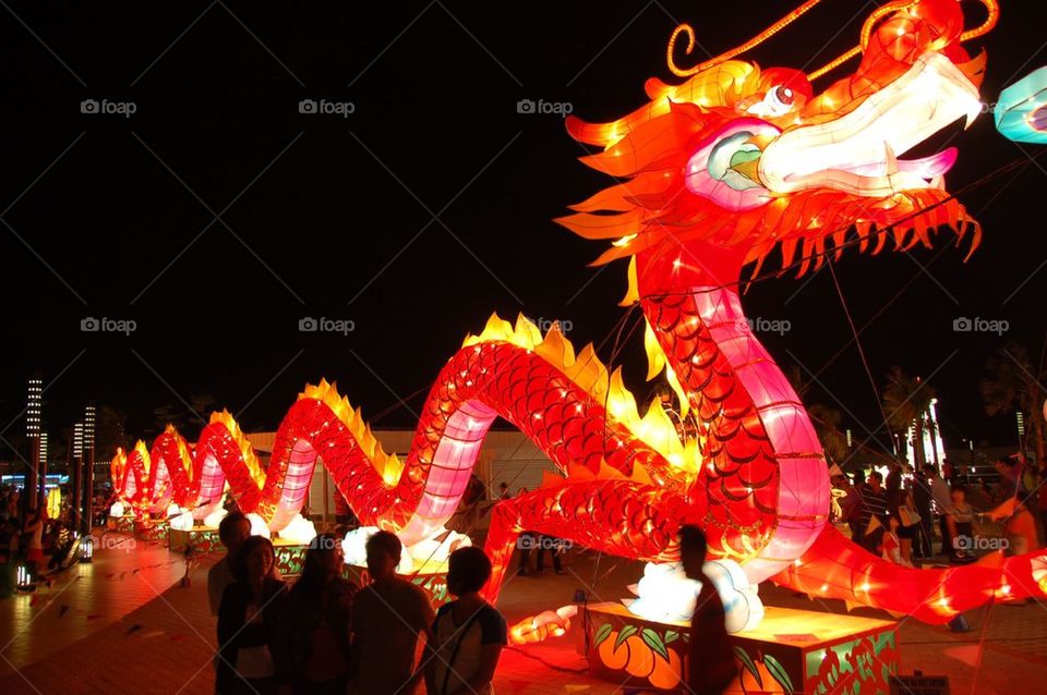 Giant dragon lantern in Malacca