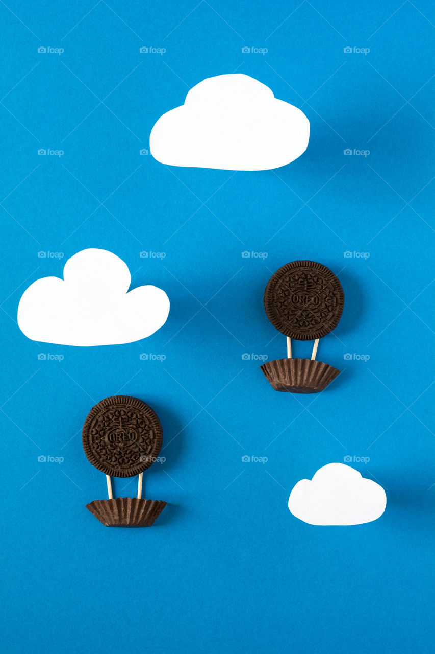 Oreo cookies. Food art. Baloons