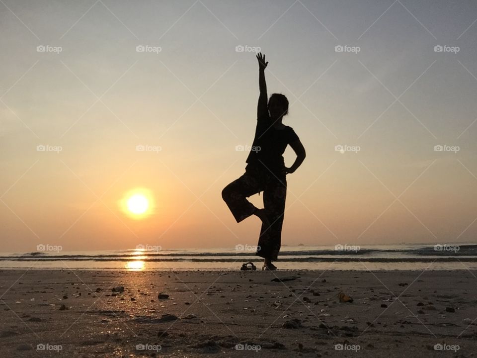 Yoga on the beach 