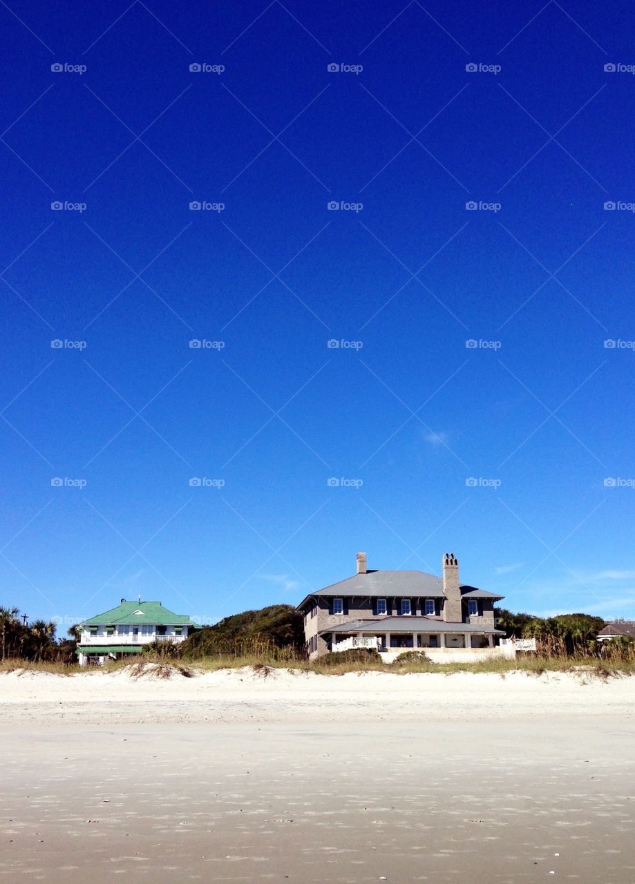 Beautiful oceanfront beach homes. 