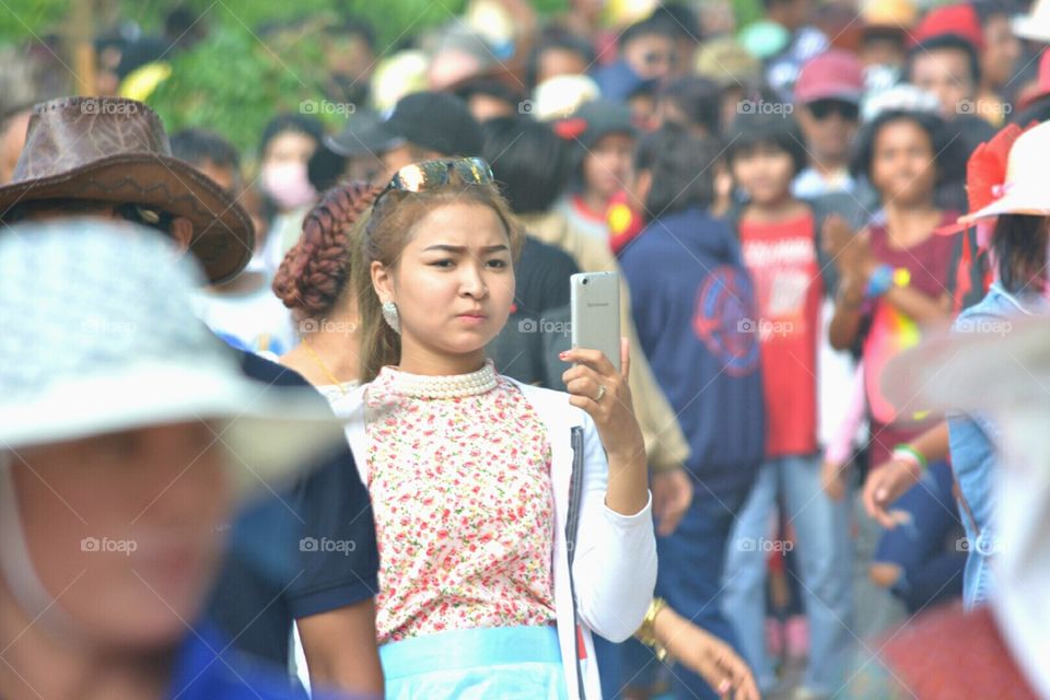 In the middle of the crowd