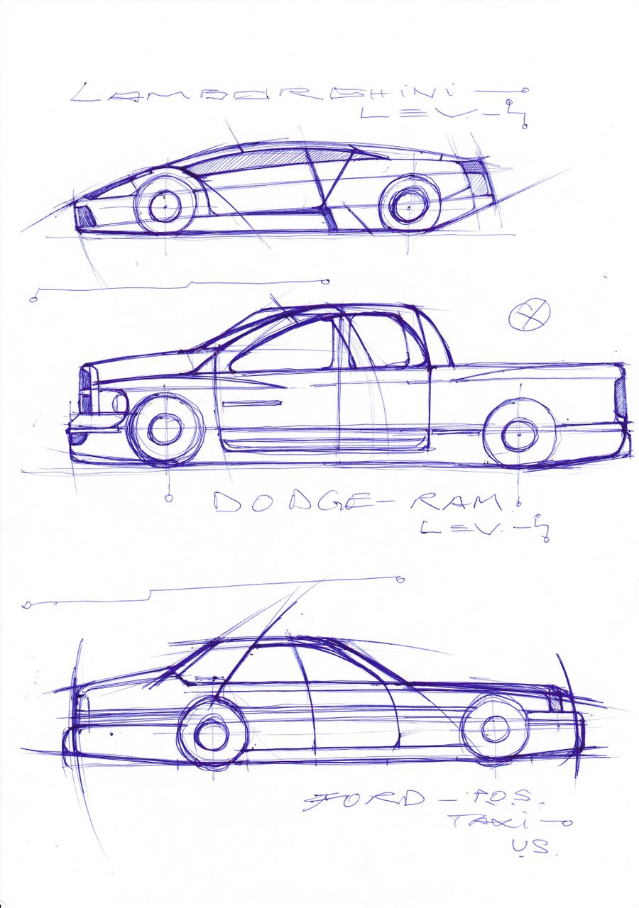 different car sketch