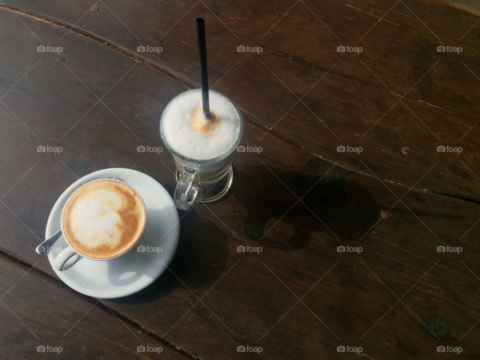 Perfect couple: latte and cappuccino 