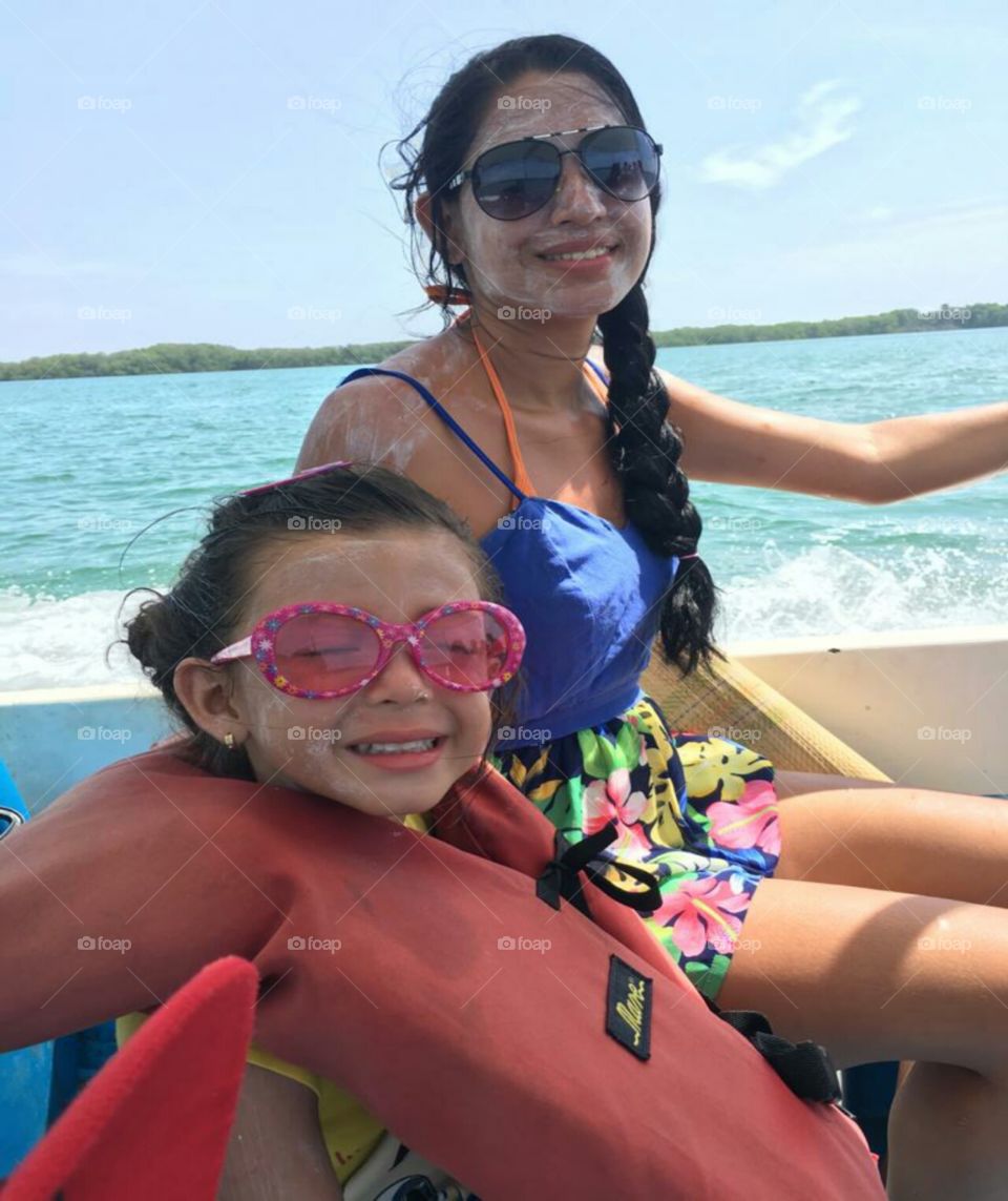 Mother and daughter on vacation