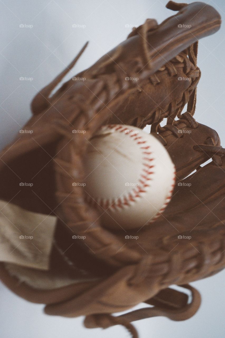 Ball in baseball glove: Canon sureshot 35mm film