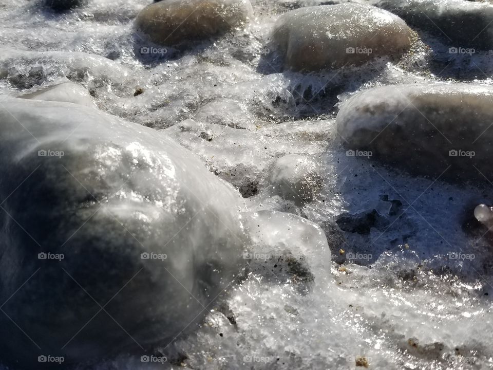frozen sea shore