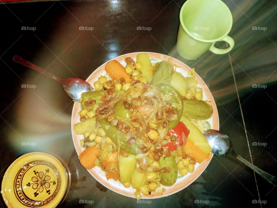 plat of couscous