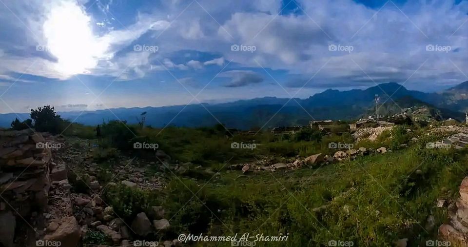 Glory be to God, the magnificent and picturesque view and the natural green trees are a view that is nothing more wonderful than it