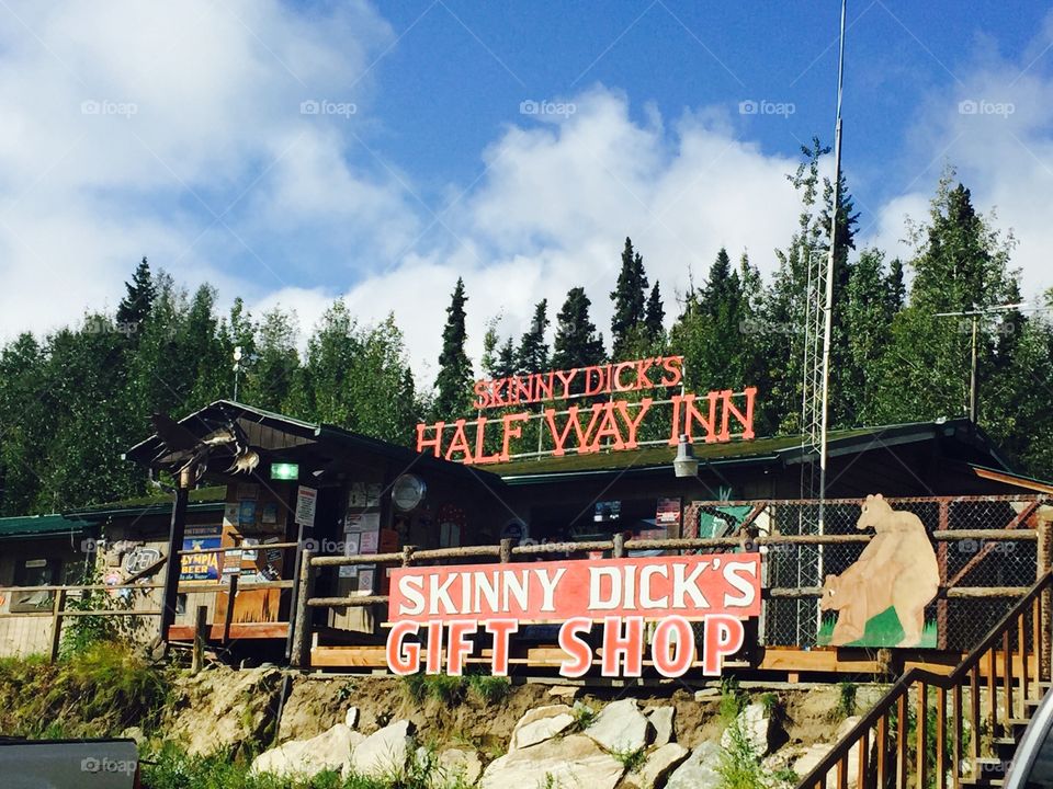 Skinny dicks Inn and Bar . Road trip from Fairbanks, Ak to Anchorage, Ak, had to stop and grab a drink 