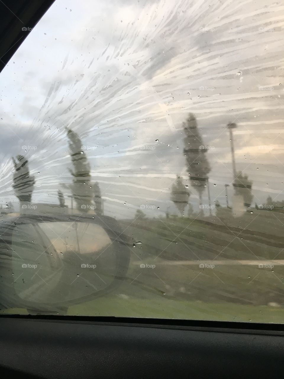 Streaks on foggy window