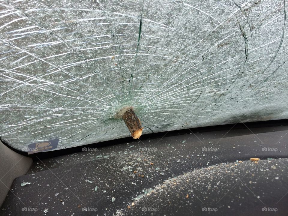Broken Windshield. Broken Windshield