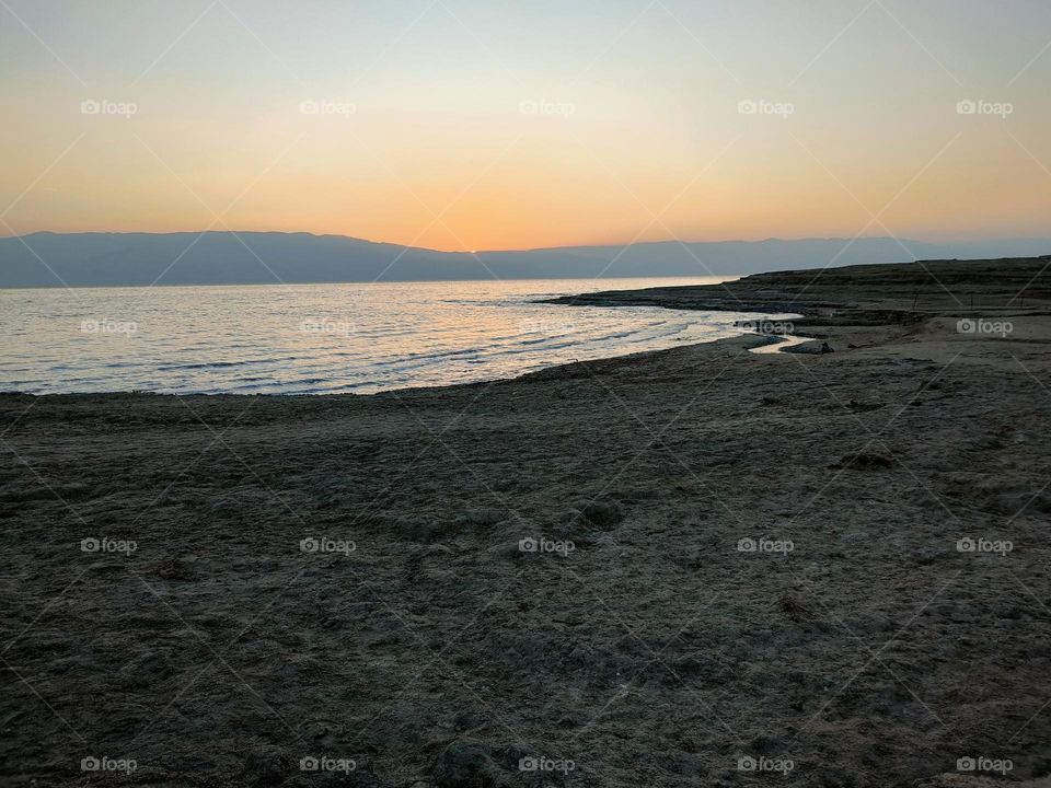 sunrise on dead sea