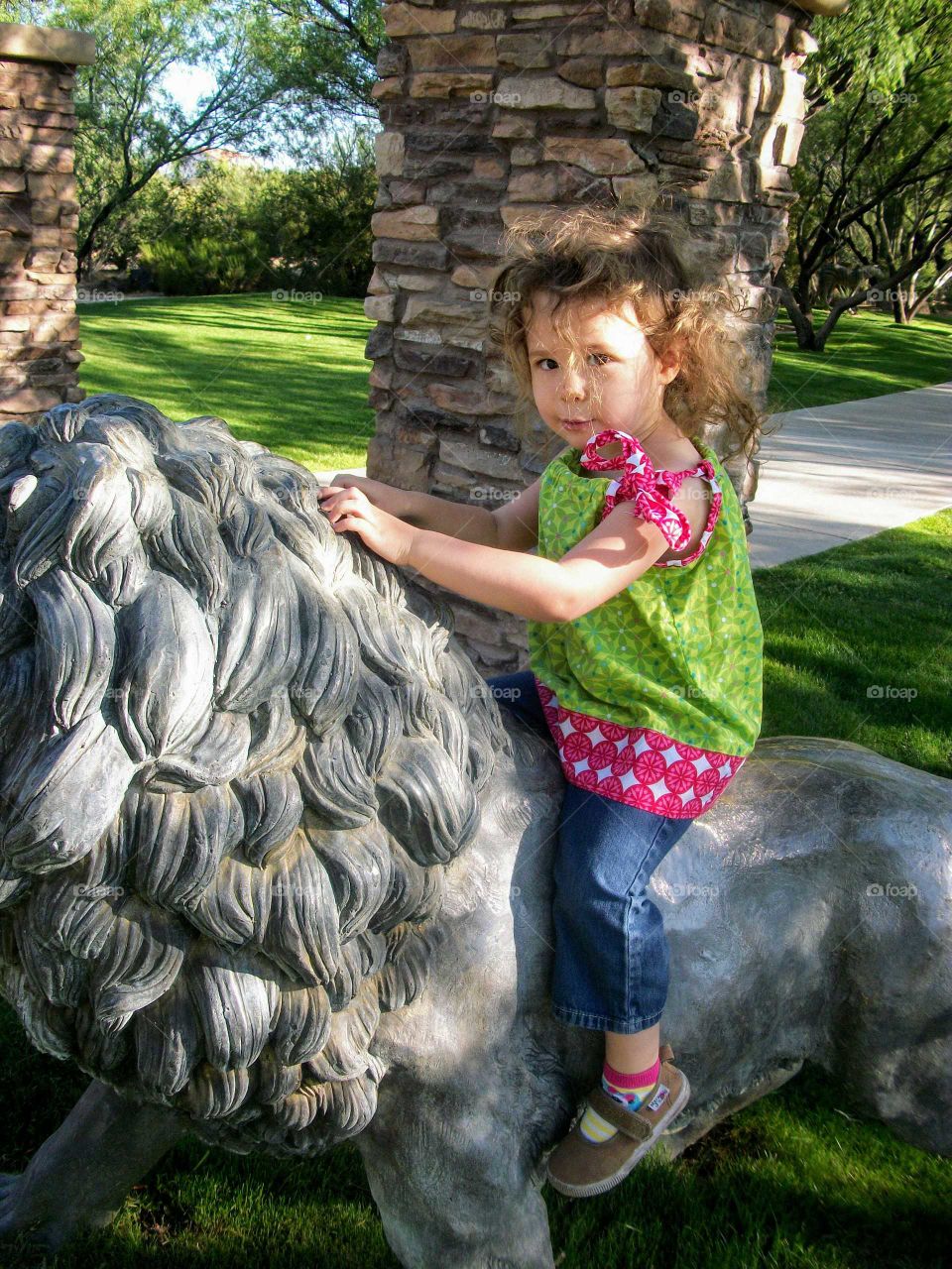 Riding a lion