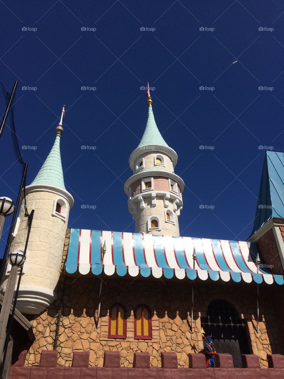 Low angle view of ancient castle