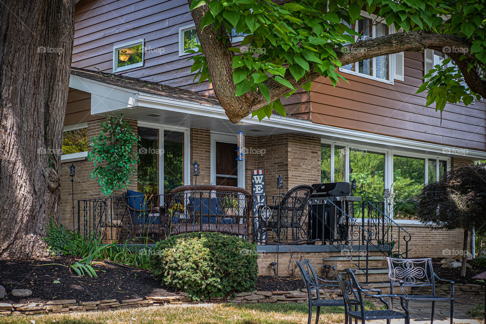 A wonderfully staged backyard. 