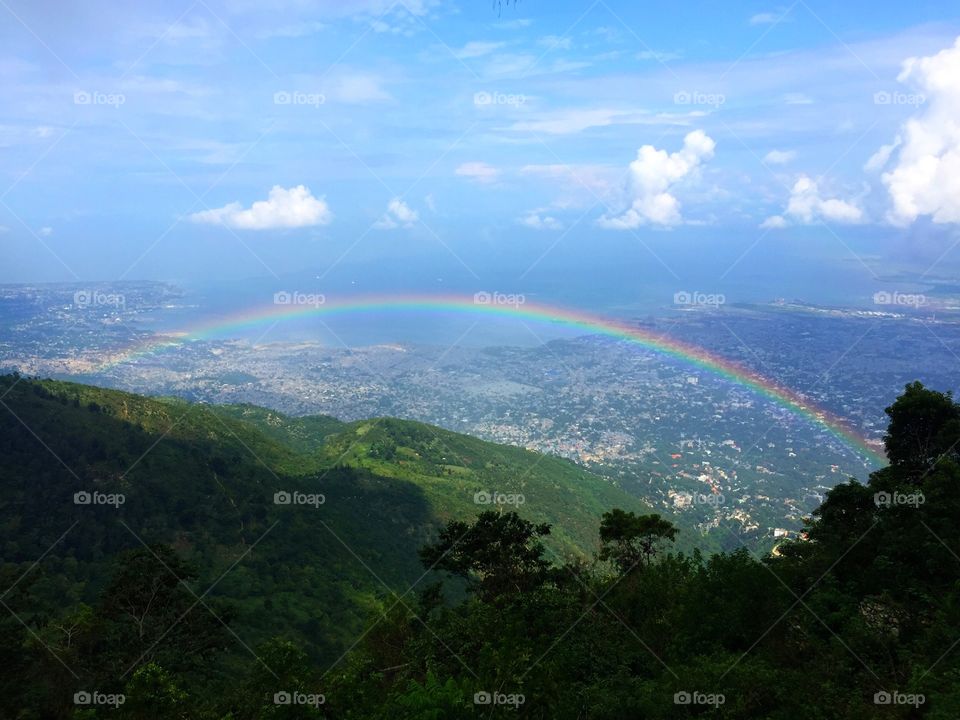 Rainbow over the  city...