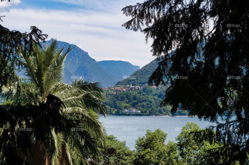 Scenic view of lake against sky.