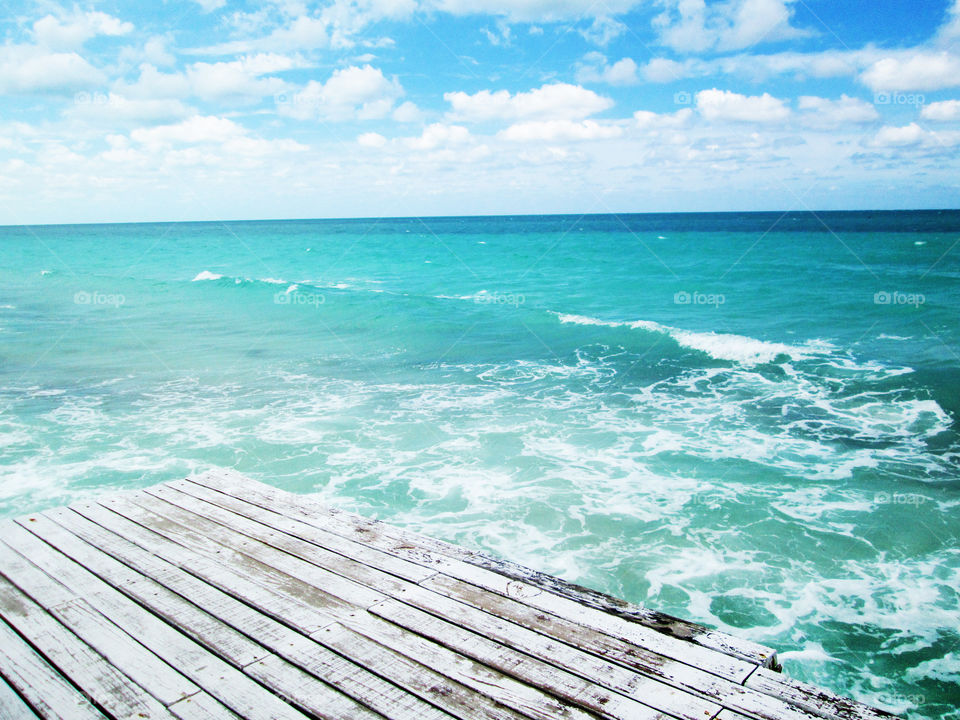 View of turquoise sea in Cuba