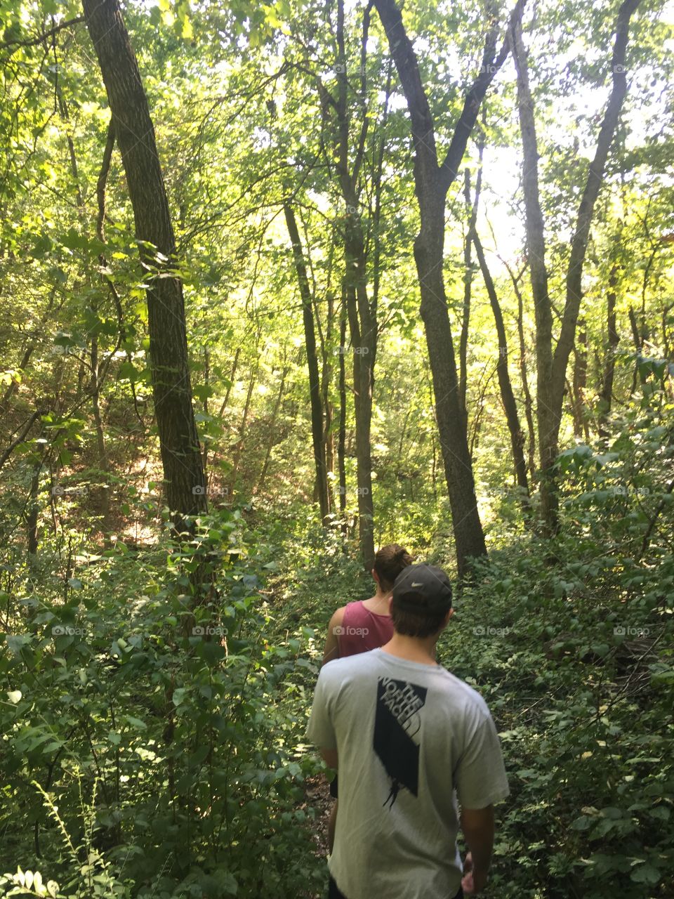 Hiking in the forest