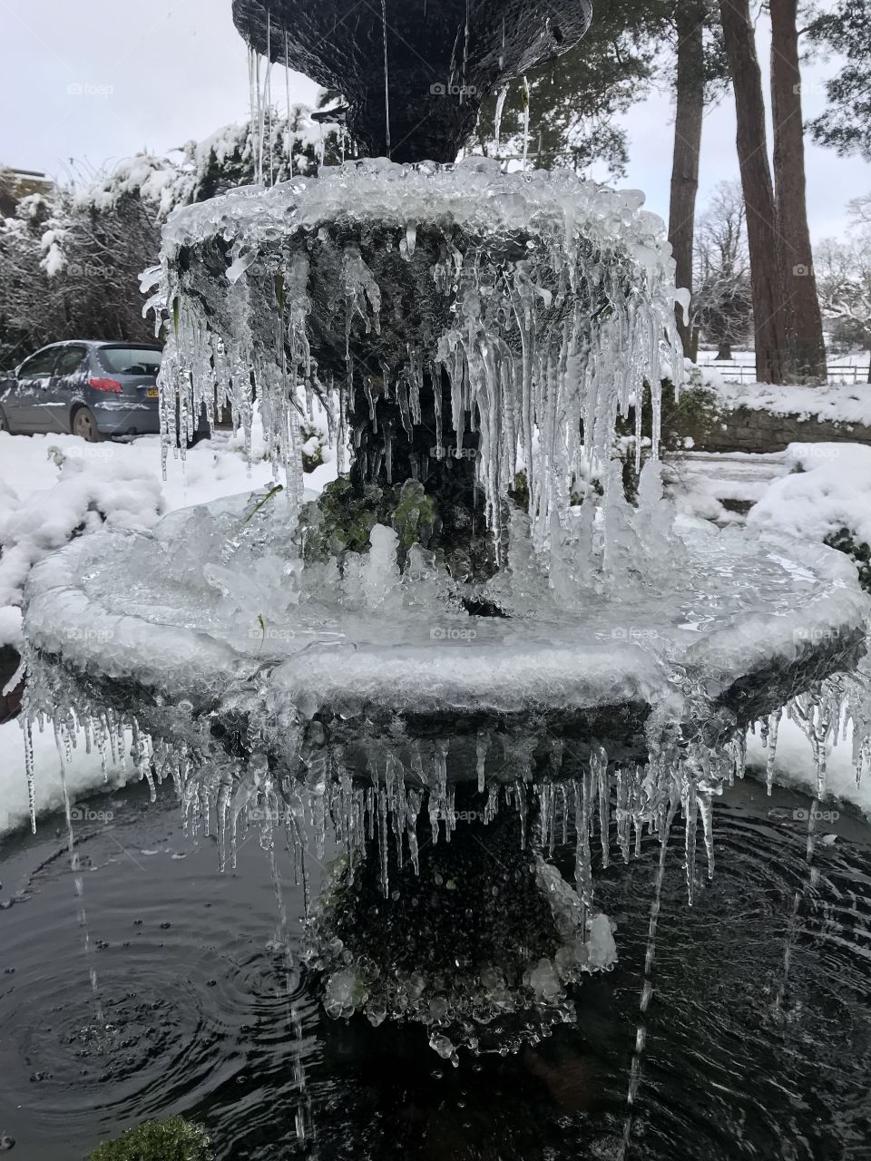 Ice fountain winter