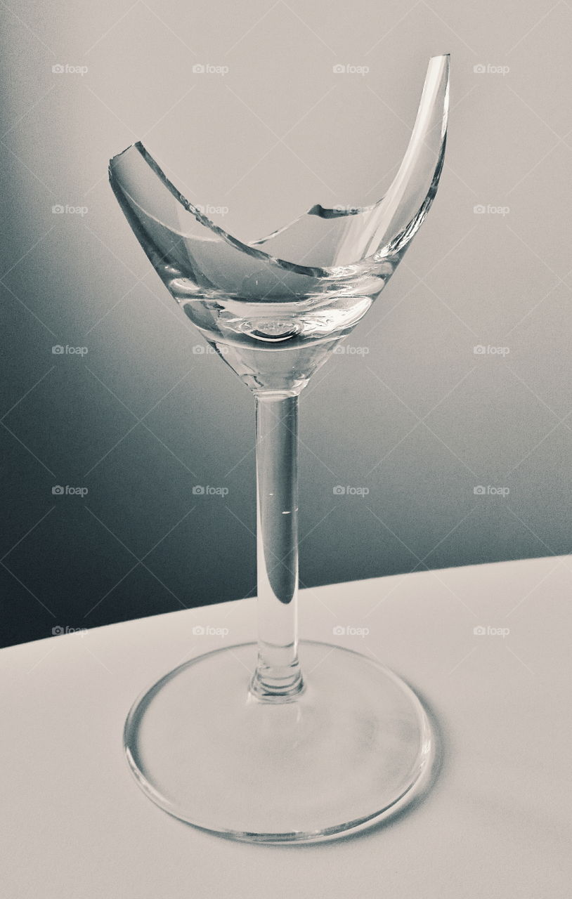 Broken wine glass